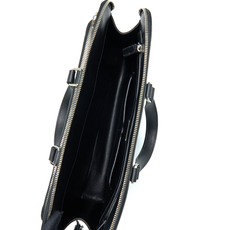 Prada Saffiano Briefcase Black SHW