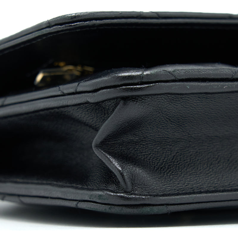 Chanel Ribbon Wallet On Chain Lambskin Black LGHW (Microchip)