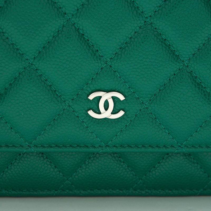 Chanel Classic Wallet On Chain Caviar Green SHW