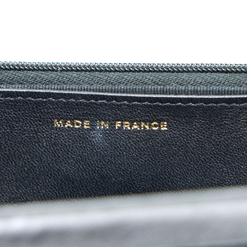 Chanel Ribbon Wallet On Chain Lambskin Black LGHW (Microchip)
