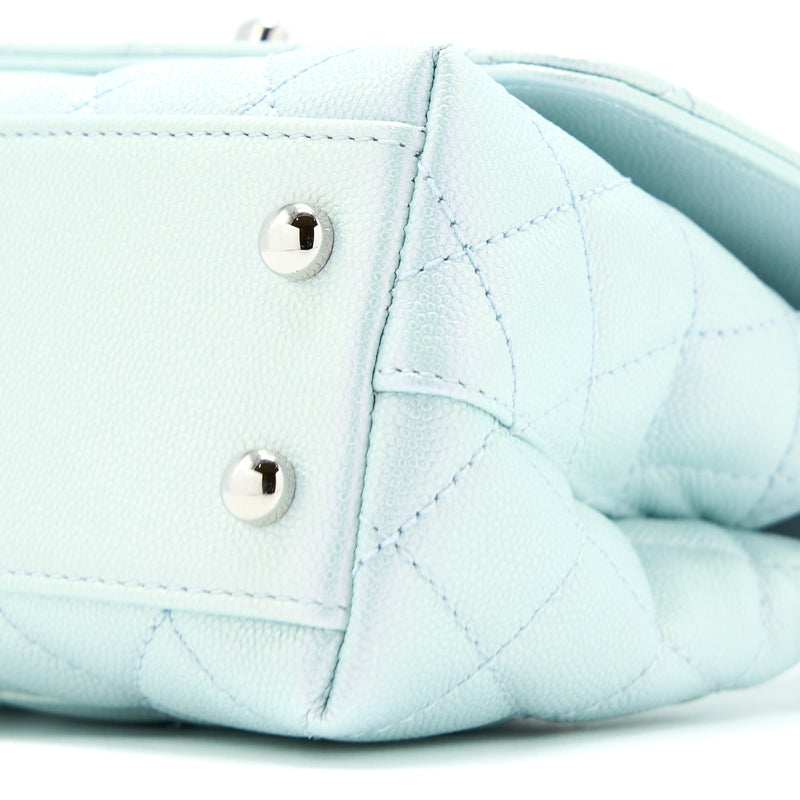 Chanel Mini Coco Handle Ombre Iridescent Caviar Light Blue Multicolour Hardware (Microchip)