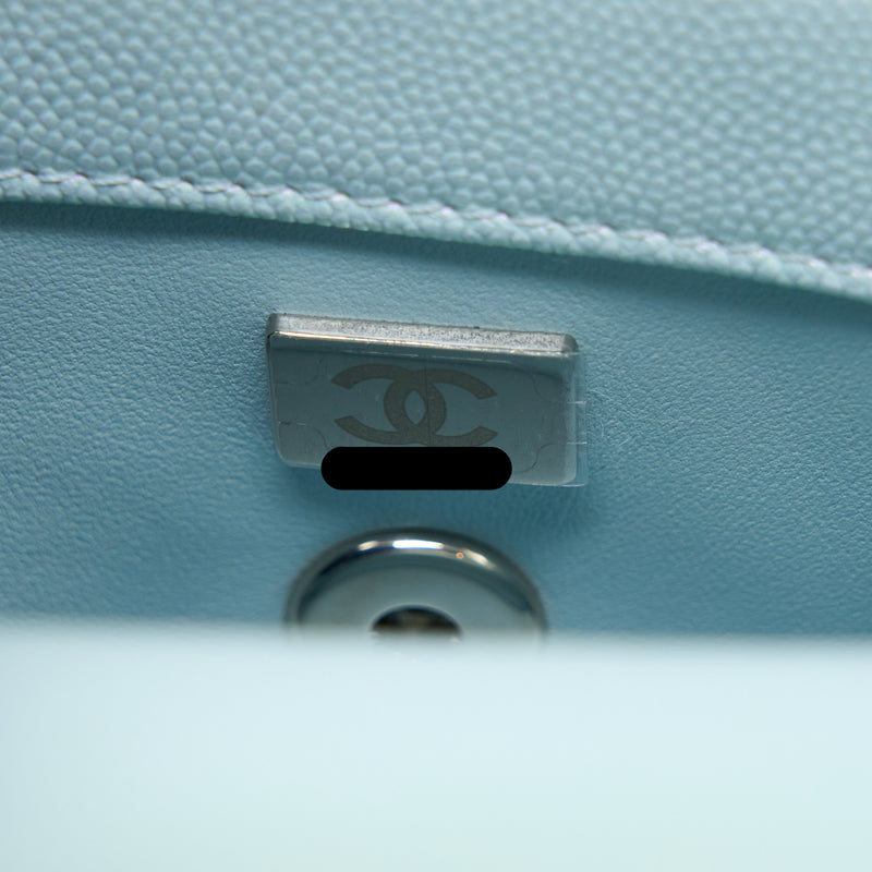 Chanel Mini Coco Handle Ombre Iridescent Caviar Light Blue Multicolour Hardware (Microchip)