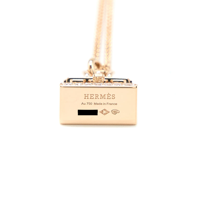 Hermes Amulettes Birkin Pendant Rose Gold With Diamonds