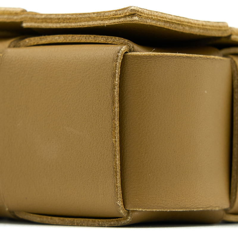 Bottega Venetta Mini Cassette Crossbody Bag Olive Brown LGHW
