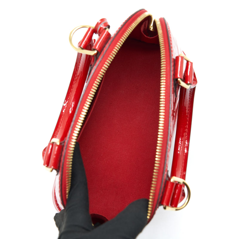 Louis Vuitton Alma BB Patent Red with GHW