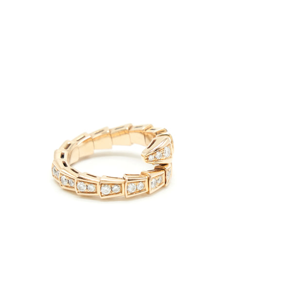 Bvlgari Serpenti Viper Ring Size S Rose Gold diamonds