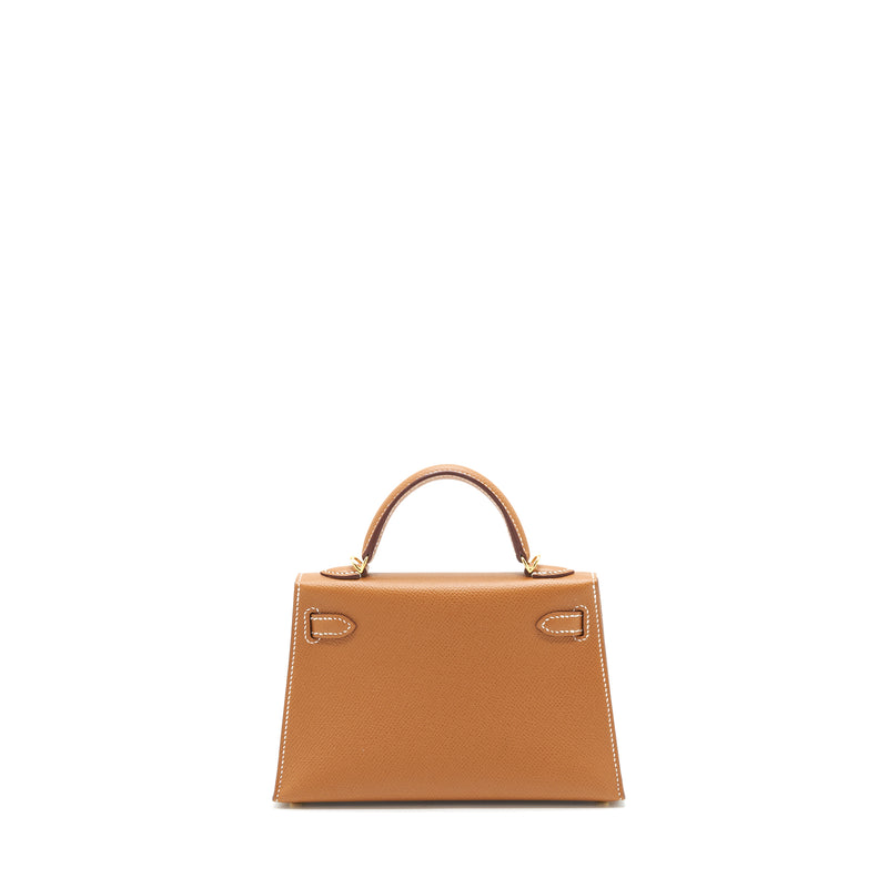 Hermes Mini Kelly 20cm Epsom Gold GHW Stamp Y