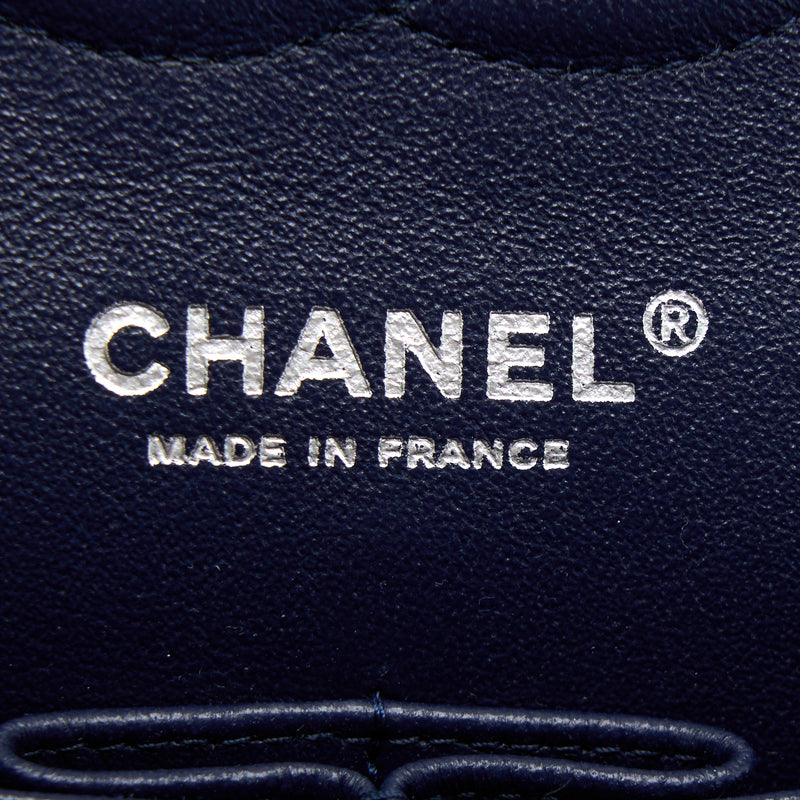 Chanel Medium Classic Double Flap Bag Caviar Navy Blue SHW