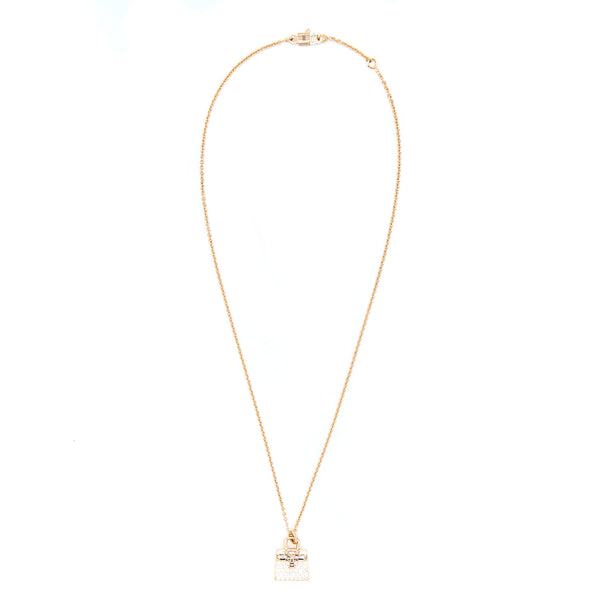 Hermes Amulettes Birkin Pendant Rose Gold With Diamonds
