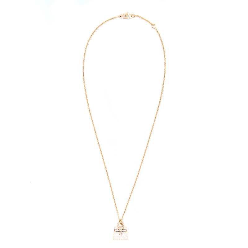 Hermes Amulettes Birkin Pendant Rose Gold With Diamonds