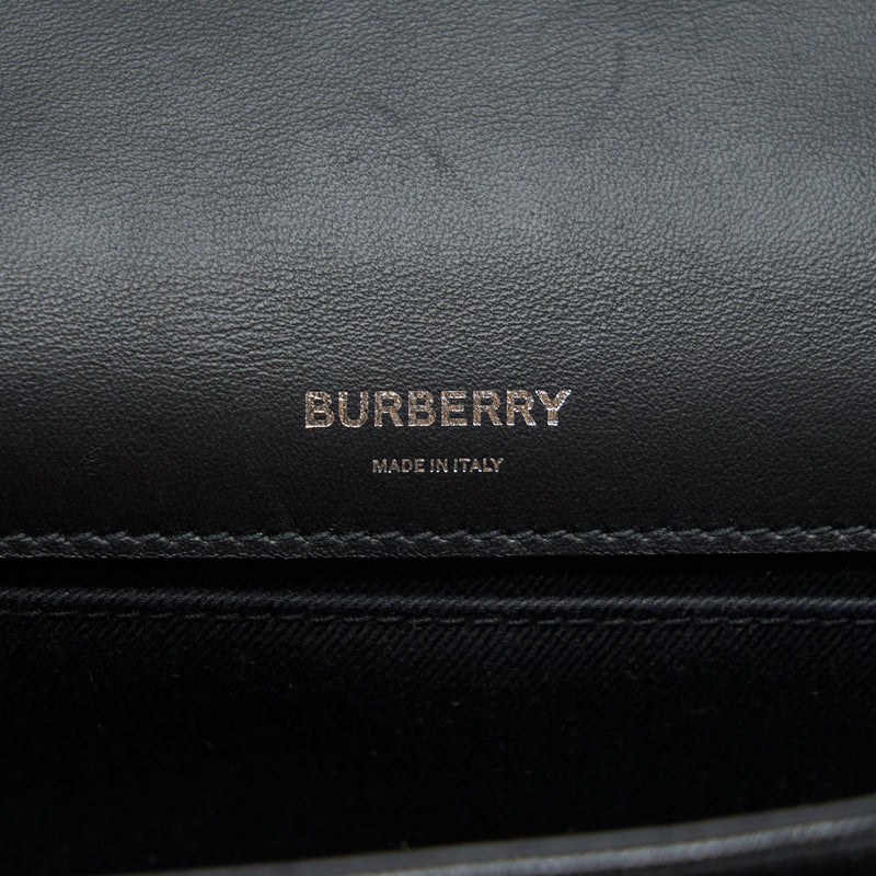 Burberry Small Horseferry Print Quilted Lola Bag Black SHW