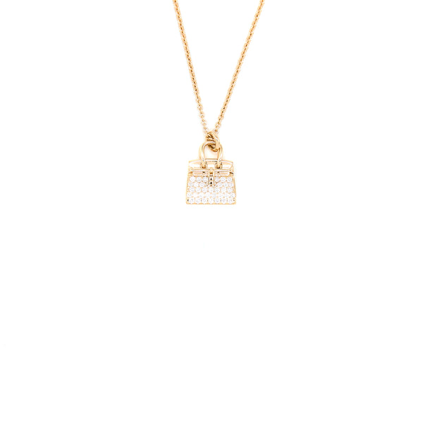 Hermes Amulettes Birkin Pendant Rose Gold With Diamonds