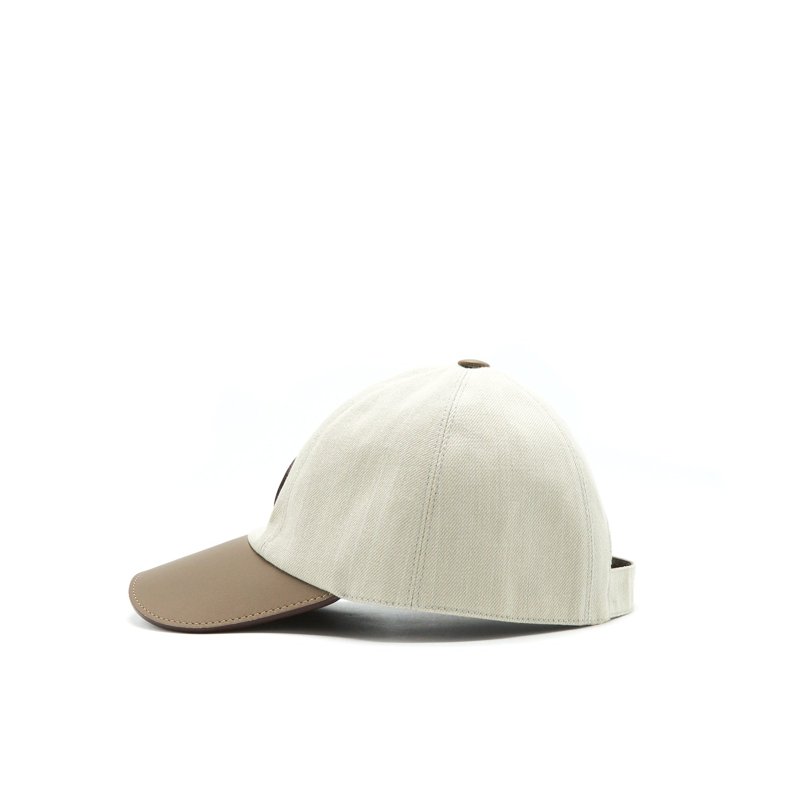 Hermes Size 56 Casquette Femme Serve Denim Hat Etoupe