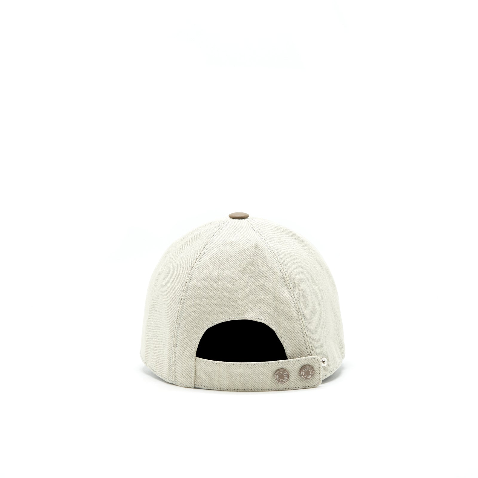 Hermès Hermes Cotton Polyurethane Metal Casquette Hat White Hermes Size 56 Casquette Femme Serve Denim Hat Etoupe main image 3