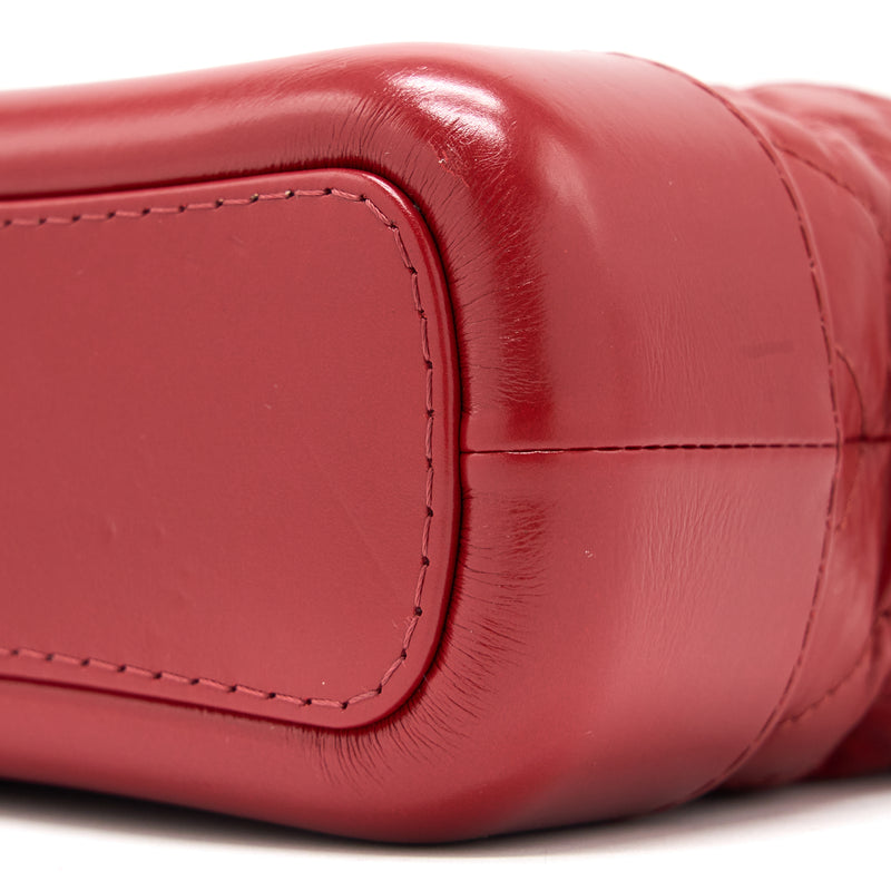 Aged Calfskin Quilted Small Gabrielle Hobo Red
