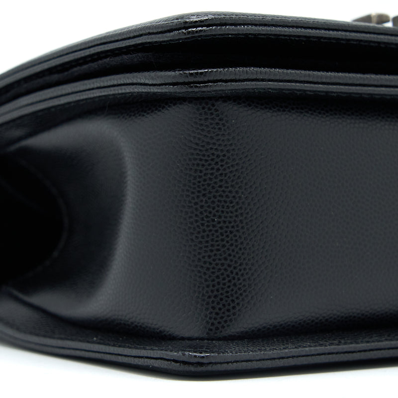 Chanel Small Boy Bag Caviar Black Ruthenium SHW (Microchip)