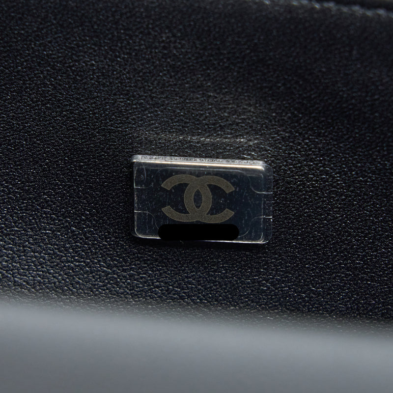 Chanel Small Boy Bag Caviar Black Ruthenium SHW (Microchip)