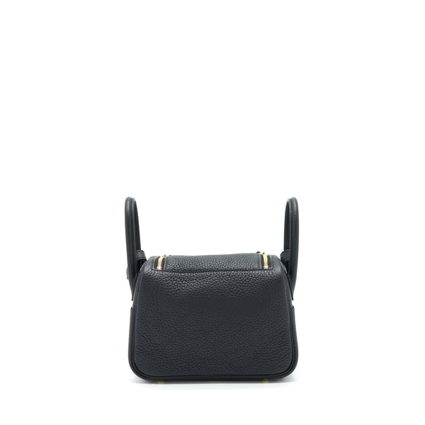 Hermes Mini Lindy Clemence Black GHW Stamp Z