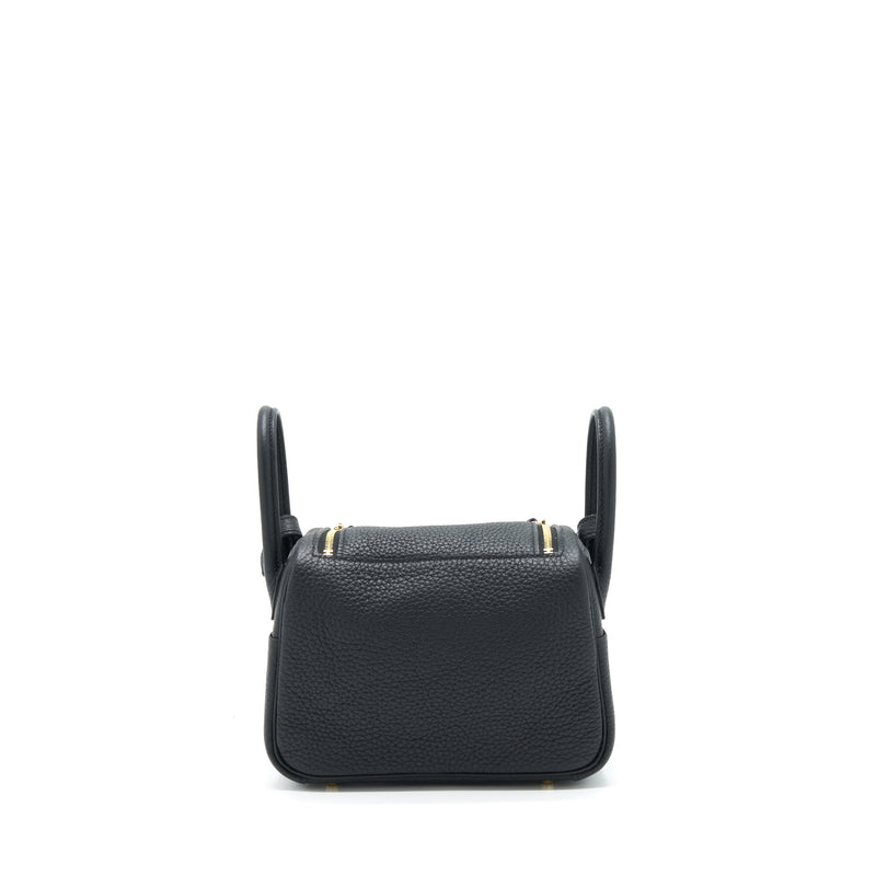 Hermes Mini Lindy Clemence Black GHW Stamp Z