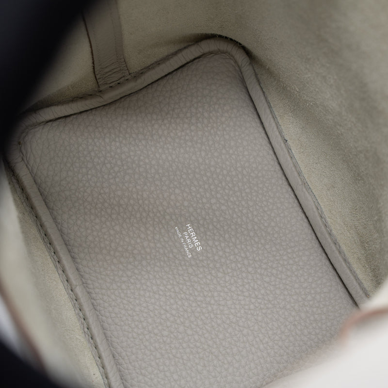 Hermes Picotin 18 Lock Bag Clemence Gris Perle SHW Stamp Z