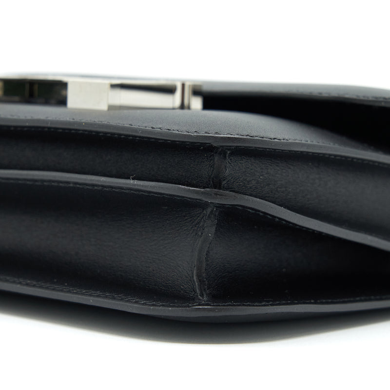 Hermes Mini Constance Monsieur Black With Lizard Buckle / Ombré Stamp Y