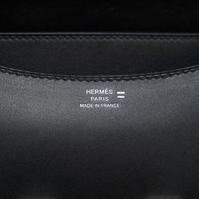 Hermes Mini Constance Monsieur Black With Lizard Buckle / Ombré Stamp Y