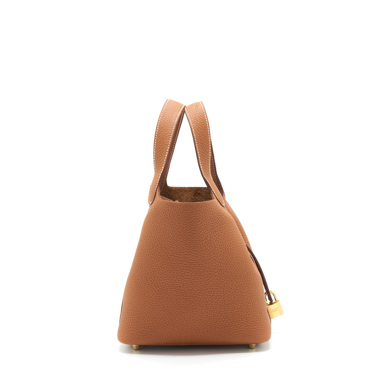 Hermes Picotin 18 Lock Bag Clemence Gold GHW Stamp Z
