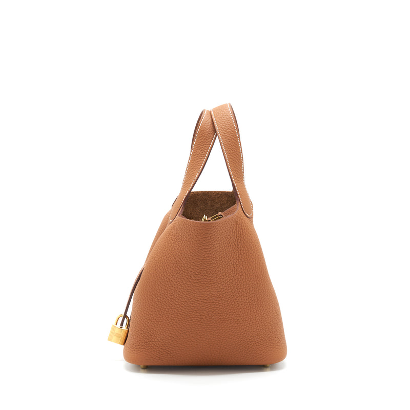 Hermes Picotin 18 Lock Bag Clemence Gold GHW Stamp Z