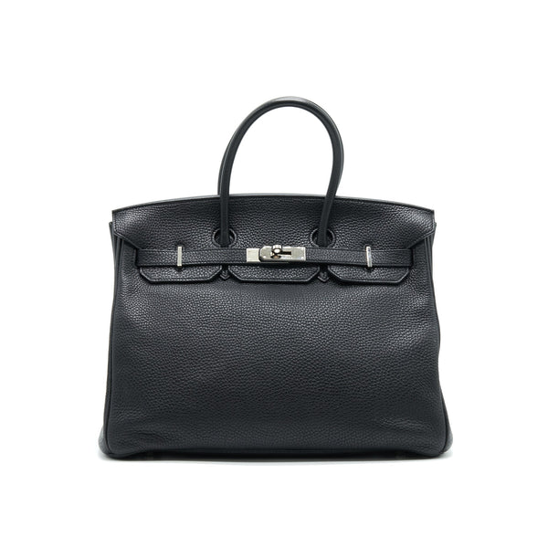 Hermes Birkin 35 Togo Black SHW Stamp Square O