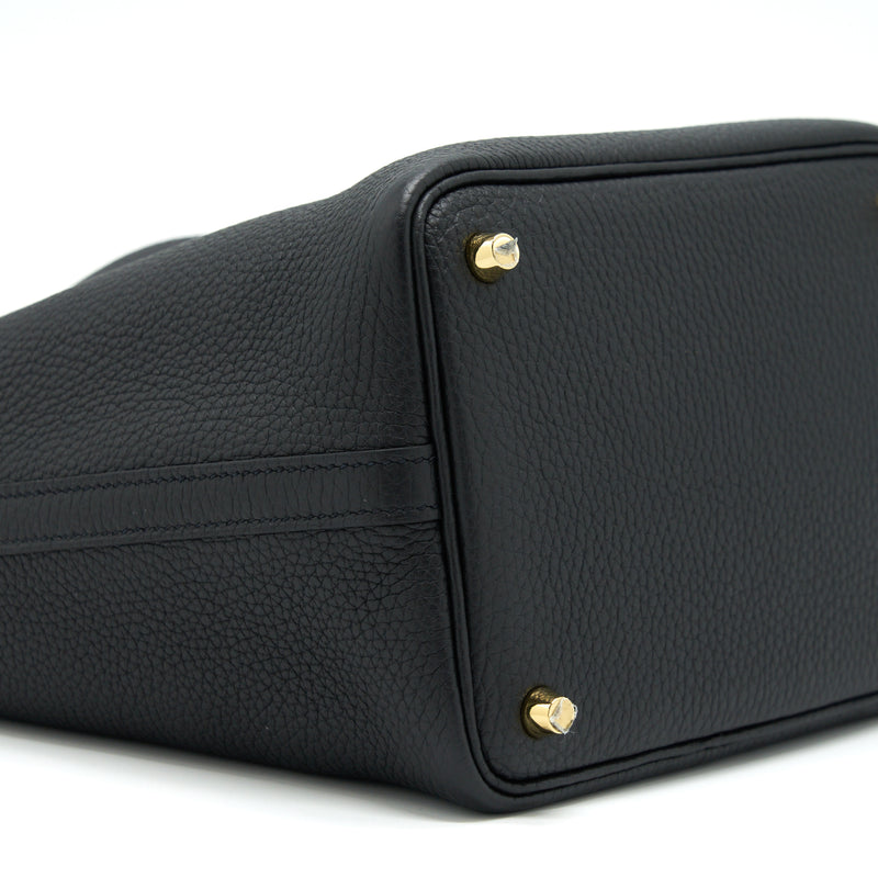 Hermes Picotin 18 Clemence Black GHW Stamp Z