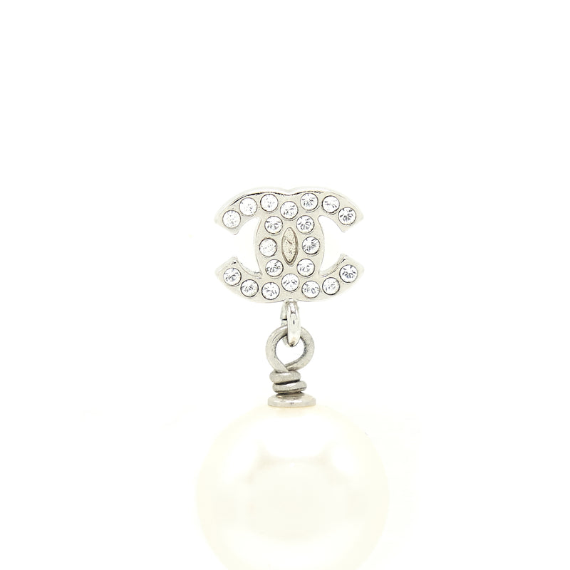 One-Time DealChanel Vintage Black CC Logo And Faux Pearl Drop Earrings, chanel  pearl earrings for women