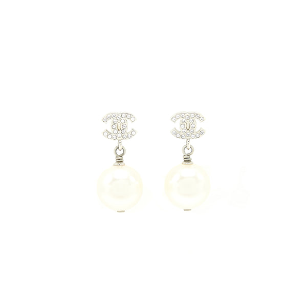 Chanel Pearl drop Crystal earrings