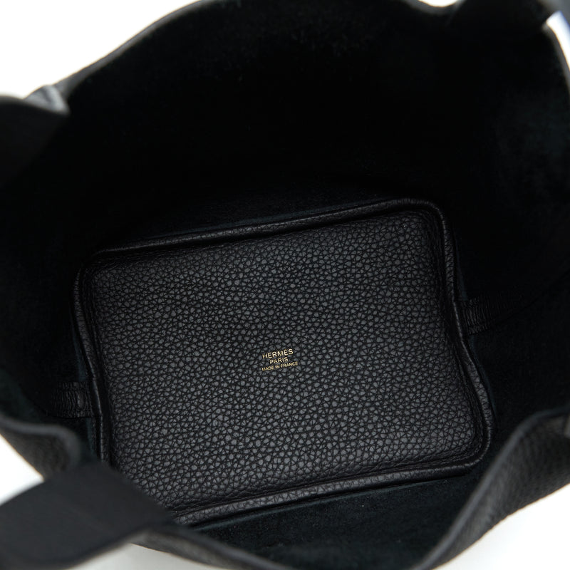 Hermes Picotin 18 Clemence Black GHW Stamp Z
