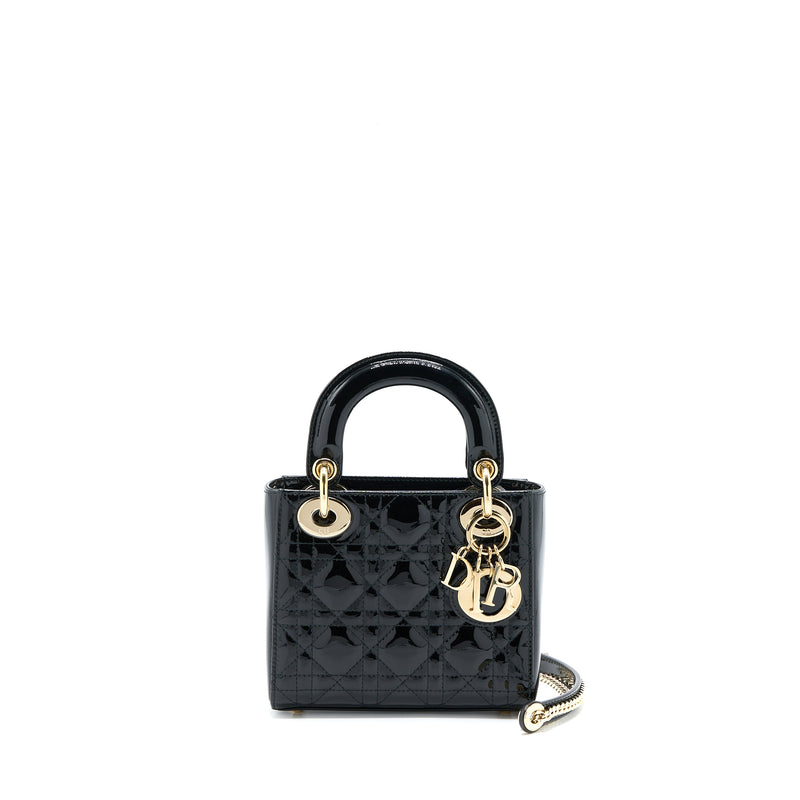 Dior Mini Lady Dior Patent Black LGHW