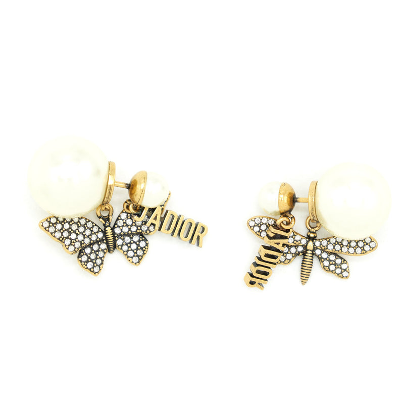 Dior Dragonfly/ butterfly Pearl earrings