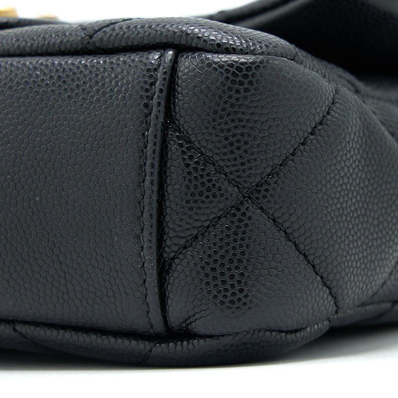 Chanel 22A Square Flap Bag Caviar Black GHW (Microchip)