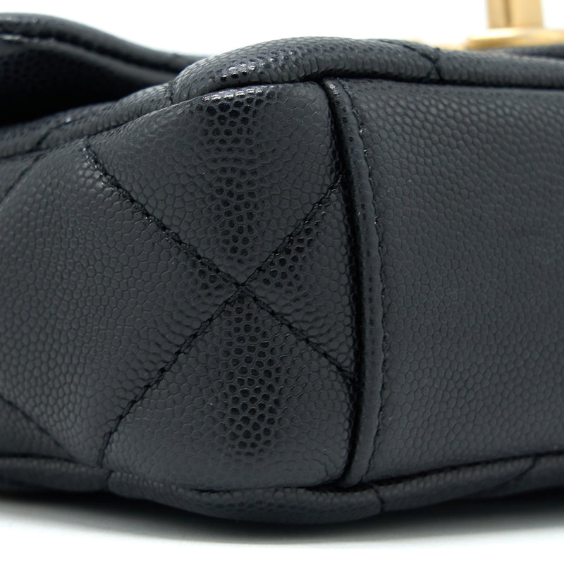 Chanel 22A Square Flap Bag Caviar Black GHW (Microchip)