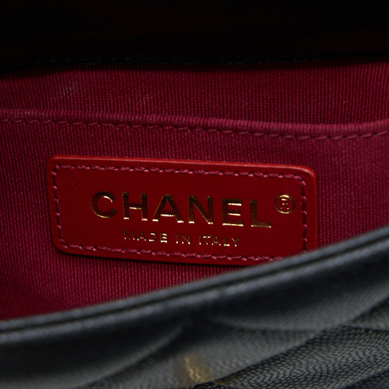Chanel 22A Square Flap Bag Caviar Black GHW (Microchip)