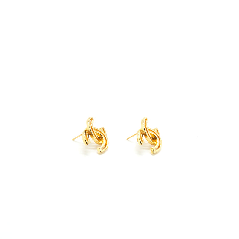 Chanel Logo Stud Earrings GHW