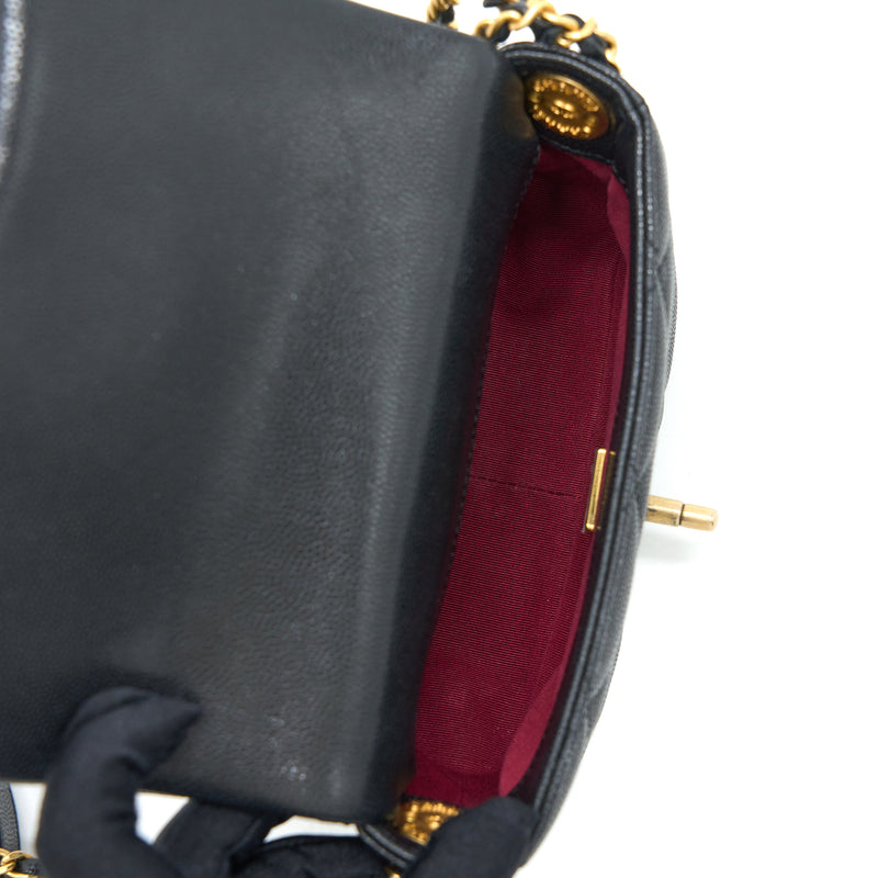 Chanel 22A Square Flap Bag Caviar Black GHW (Microchip)