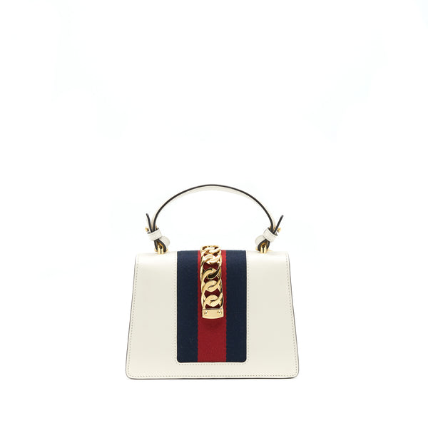 Gucci Sylvie Embroidered Mini Bag White