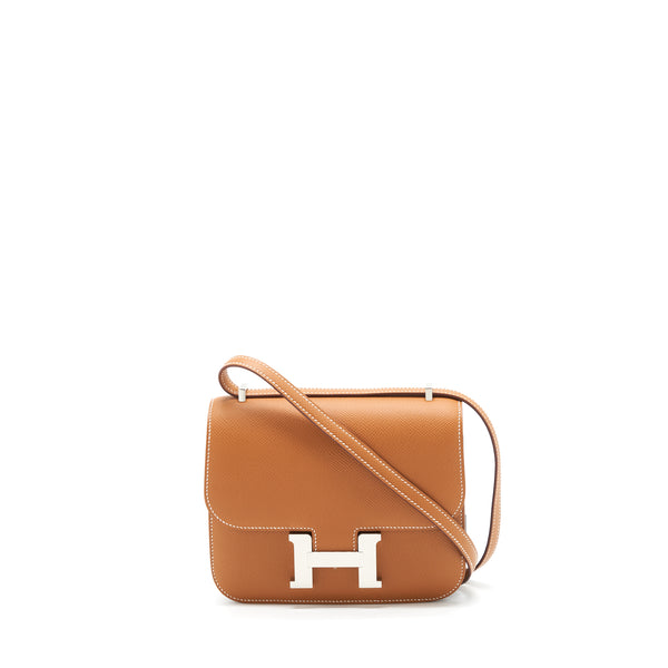 Hermes Mini Constance Epsom Gold SHW Stamp Z