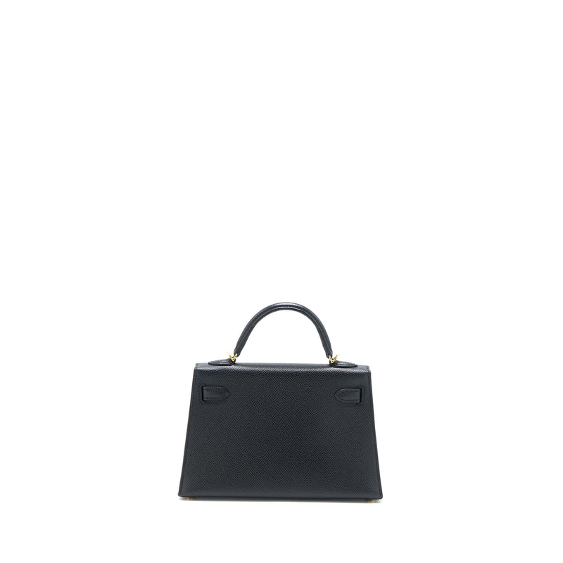 Hermes Mini Kelly II Epsom Black GHW Stamp C