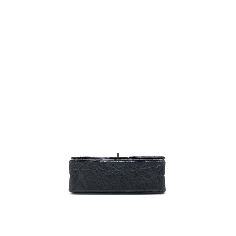 Chanel Small 2.55 Reissue Flap Bag Aged Calfskin Black With Ruthenium Hardware