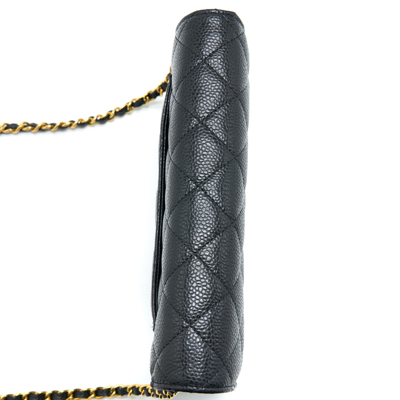 Chanel Classic Wallet On Chain Caviar Black GHW (Microchip)