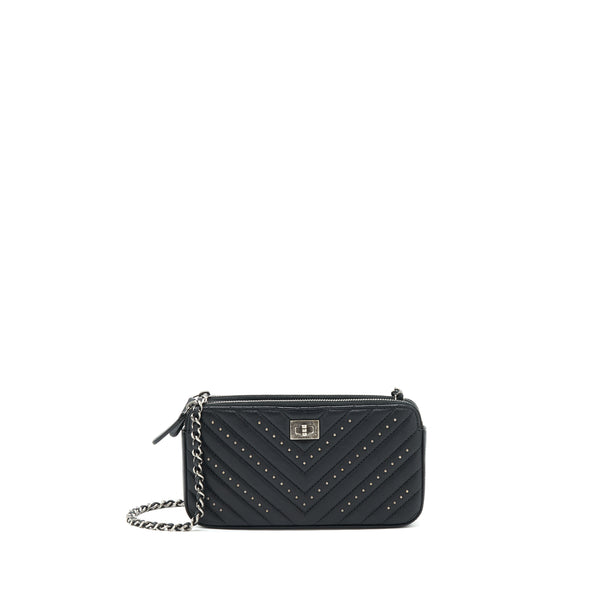 Chanel Reissue Wallet On Chain Calfskin Black Ruthenium Hardware