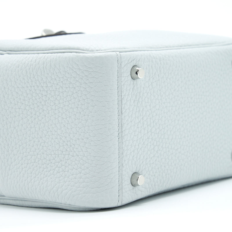 Hermes Mini Lindy Clemence Blue Pale SHW Stamp Z