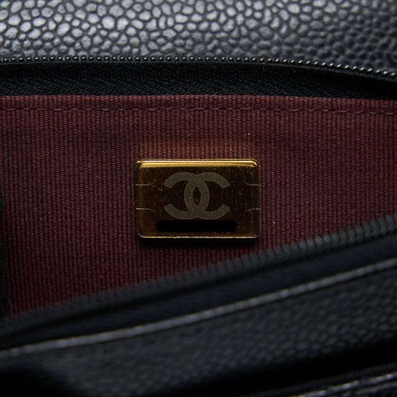 Chanel Classic Wallet On Chain Caviar Black GHW (Microchip)