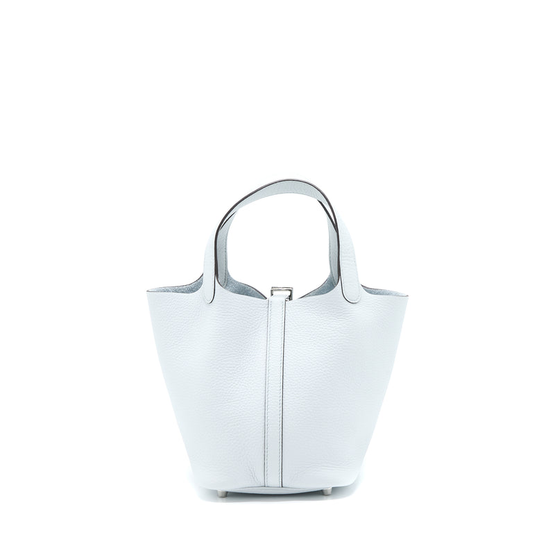 Hermes Picotin 18 Lock Bag Clemence 08 Blue Pale SHW Stamp U