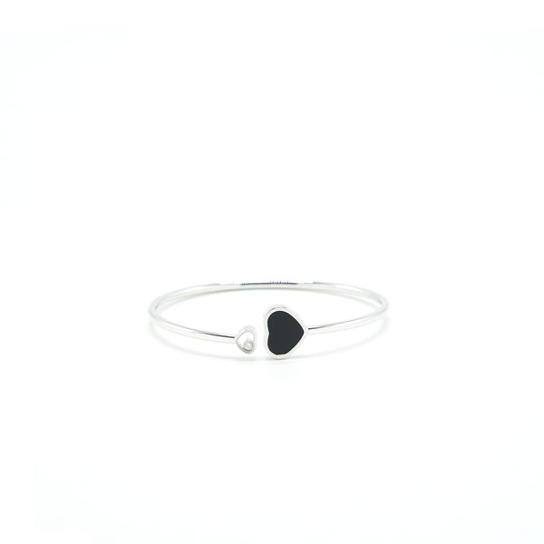 Chopard Happy Hearts Bangle Ethical White Gold With Diamond And Onyx